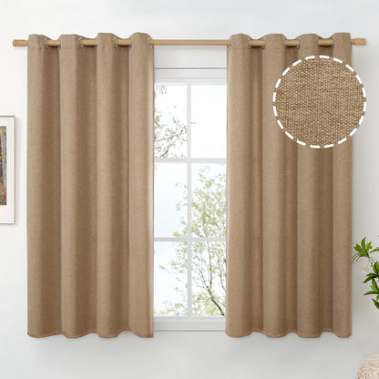 BGment Oatmeal Linen Curtains 84 Inch Length 2 Panels Set for Living Room