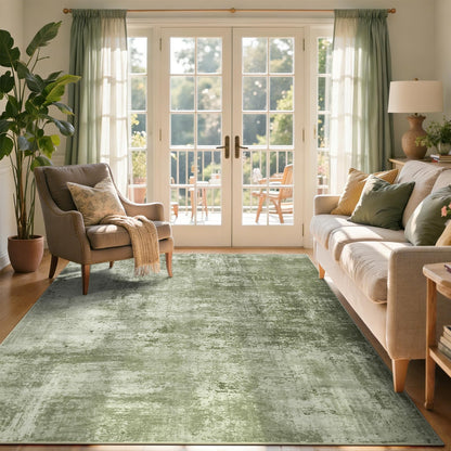 6x9 Ft Abstract Washable Area Rugs for Living Room Blue