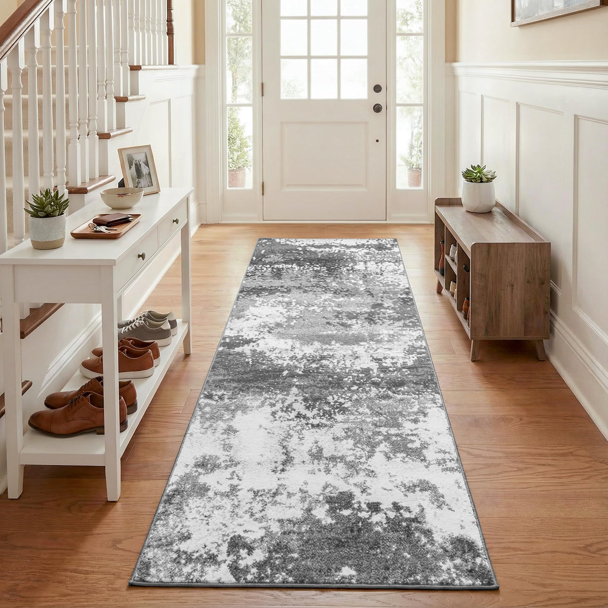 Black Washable Rug 5x7 Area Rugs for Living Room Bedroom Carpet