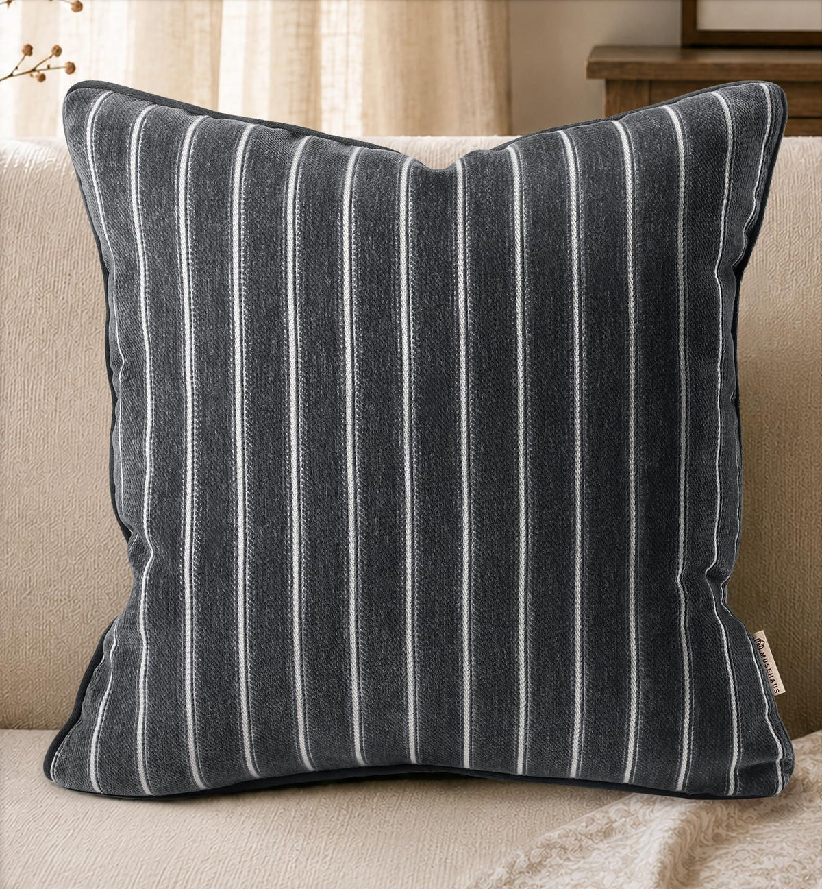 Chenille Throw Pillow Cover, 18x18 Inch, Fall Floral