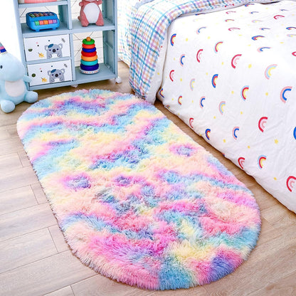 Noahas 2x6 Black Fluffy Soft Runner Rug Non-Slip for Bedroom Dorm Hallway