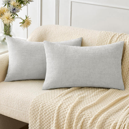 MIULEE Soft Chenille Throw Pillow Covers Sage Green 18x18 Inch Pack of 2