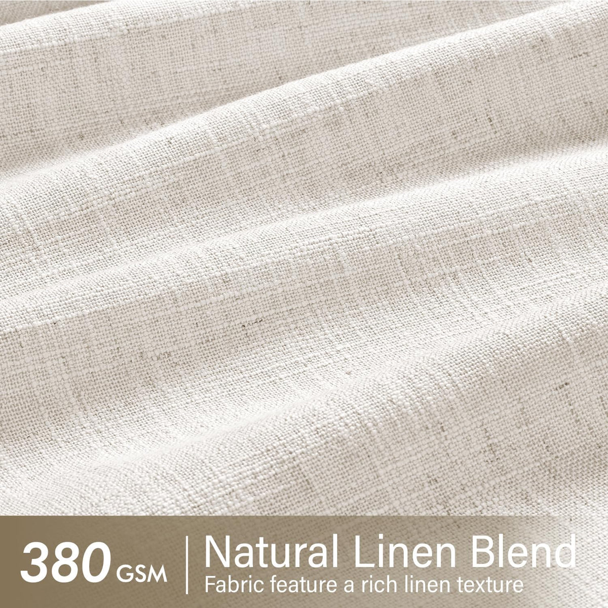 MIULEE Pinch Pleated Linen Curtains 90 Inches Long 2 Panels Natural