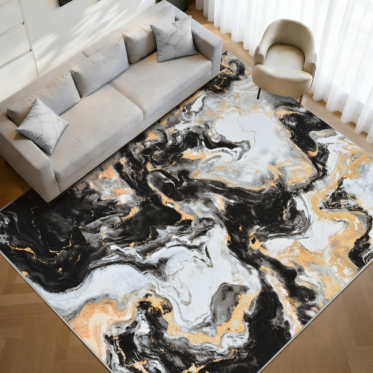 Yinhua 6x9 Area Rugs for Living Room, Washable Large Rugs for Bedroom