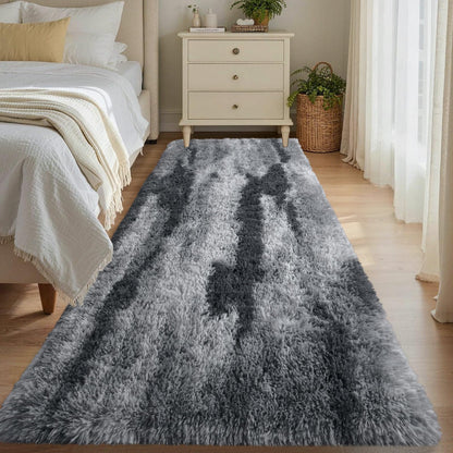 Noahas 2x6 Black Fluffy Soft Runner Rug Non-Slip for Bedroom Dorm Hallway