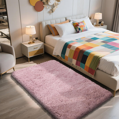 8x10 Fluffy Area Rugs for Living Room,Black Large Shag Area Rug for Bedroom