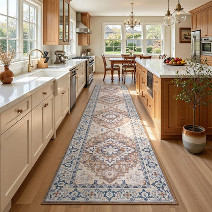 Lofus 5x7 Area Rugs for Living Room Bedroom, Soft Boho Carpet Floral Brown