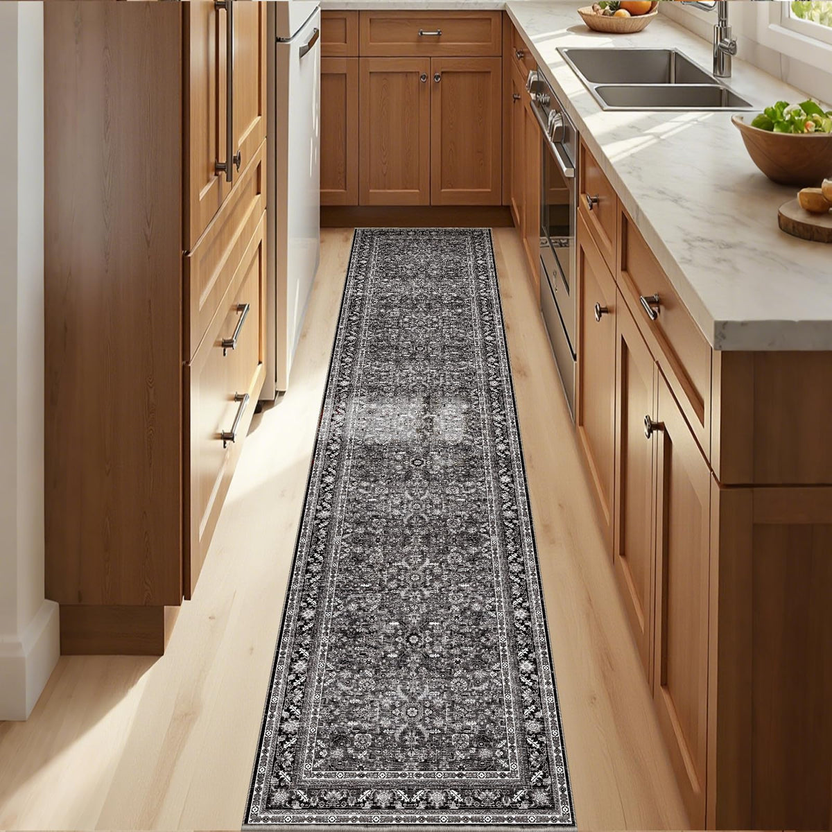 OPPODREAM Vintage Blue Area Rugs 5x7, Washable Rug for Living Room