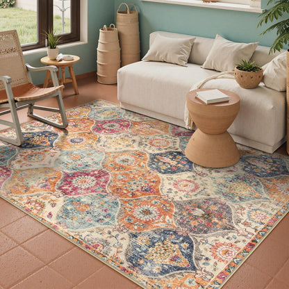 Lahome Moroccan Kitchen Rugs Non Slip Washable, 2x4 Rugs for Entryway