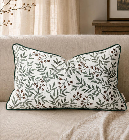 Chenille Throw Pillow Cover, 18x18 Inch, Fall Floral