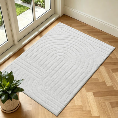 Pauwer 5x7 Area Rugs for Living Room, Modern Non Slip Washable Rug, Beige