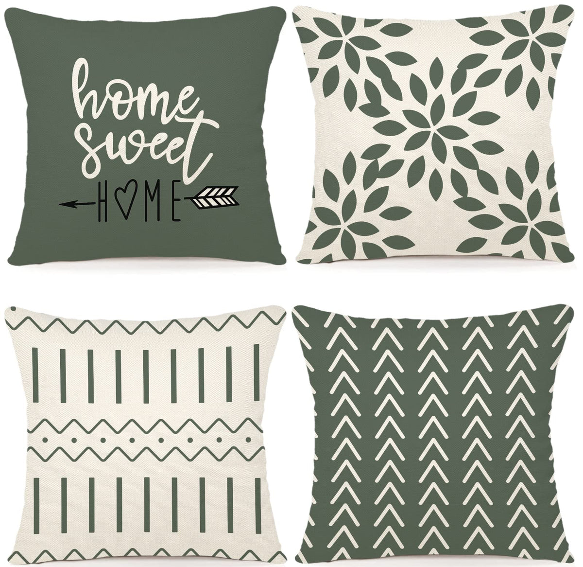 YCOLL Pillow Covers 18x18 Set of 4, Modern Sofa Throw Pillow Cover, Decorative Home Outdoor Linen Fabric Geometric Pillow Case for Couch Bed Car, Yellow