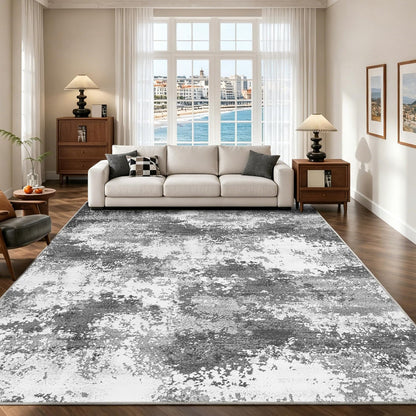 Black Washable Rug 5x7 Area Rugs for Living Room Bedroom Carpet