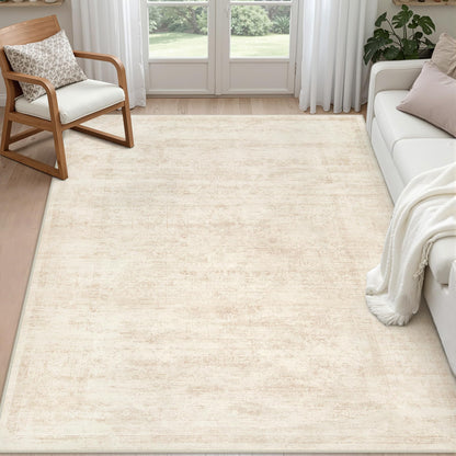 8x10 Area Rugs Living Room: Bedroom Neutral Washable Carpet Beige