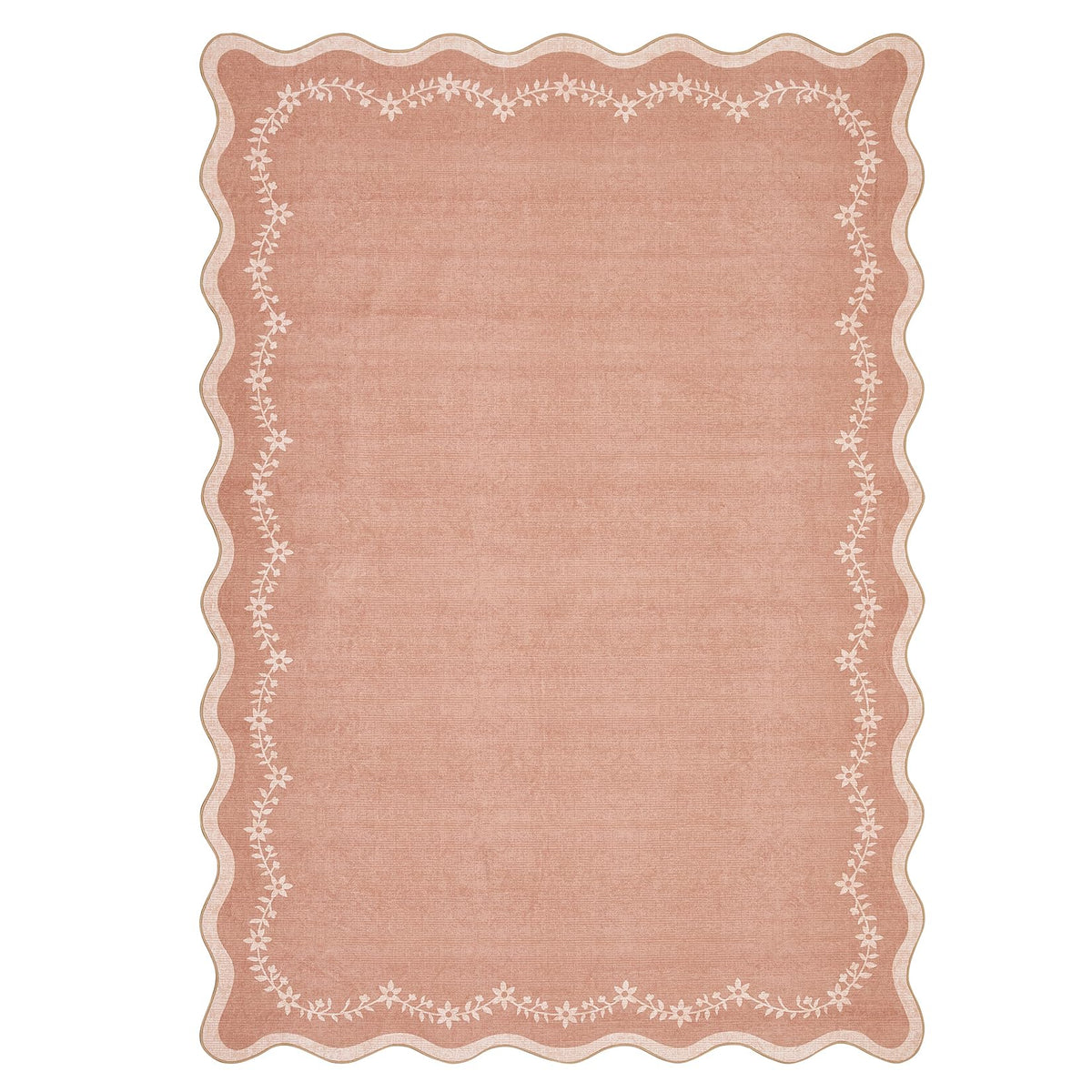 GarveeHome 5x7 Scalloped Area Rug Jute Washable Bedroom Living Room Rug