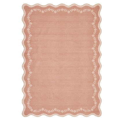 GarveeHome 5x7 Scalloped Area Rug Jute Washable Bedroom Living Room Rug
