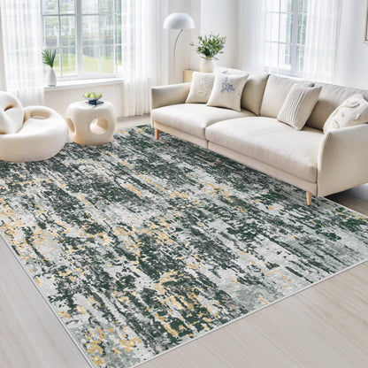 Area Rugs 8x10 Living Room: Washable Rug Modern Abstract Large Rugs Soft Non Slip Neutral Rug Stain Resistant Indoor Carpet for Bedroom Kitchen Dining Room Table Nursery Home Office Rugs(Beige,8'x10')