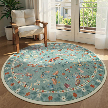 Lahome Bug Washable Area Rugs 5x7, Soft Green Rug for Living Room Bedroom
