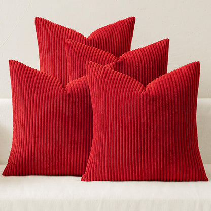 MIULEE Soft Corduroy Decorative Throw Pillow Covers Forest Green 18x18