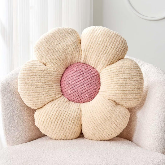 Kcvvcr Flower Throw Pillow, Soft White 14.9" Shaped Floor Pillow for Home Decor, Cute Aesthetic Plush Decorative Pillows for Bed, Sofa, Couch