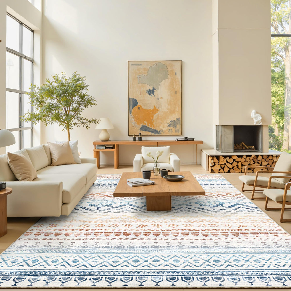 Miukiki 8x10 Area Rug for Living Room, Washable Soft Non Slip Rug Grey