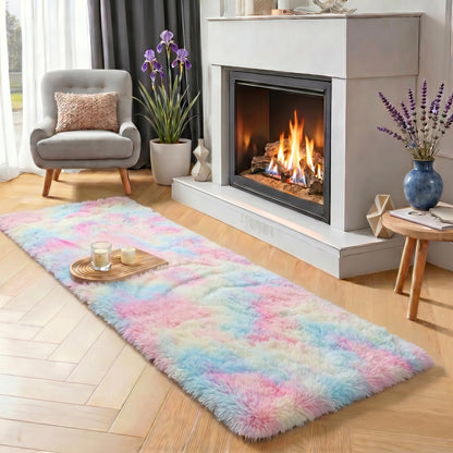 Fluffy Grey Rug for Bedroom 4x6, Modern Area Rugs for Kids Room Living Room