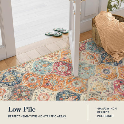 Lahome Moroccan Kitchen Rugs Non Slip Washable, 2x4 Rugs for Entryway