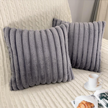 2 Pack 18x18 Pillow Cover Velvet Pillow Covers, Faux Fur Square Throw Pillow Covers for Living Room Decorations Throw Pillow Case, Throw Pillow Cover Cushion Cover for Home Sofa Bedroom Car, Pink