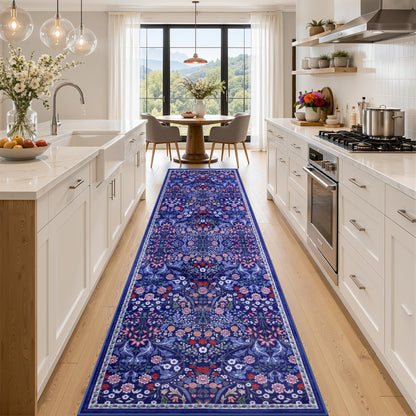 PLHXFR 8x10 Area Rug Living Room: Floral Washable Boho Carpet Dark Green