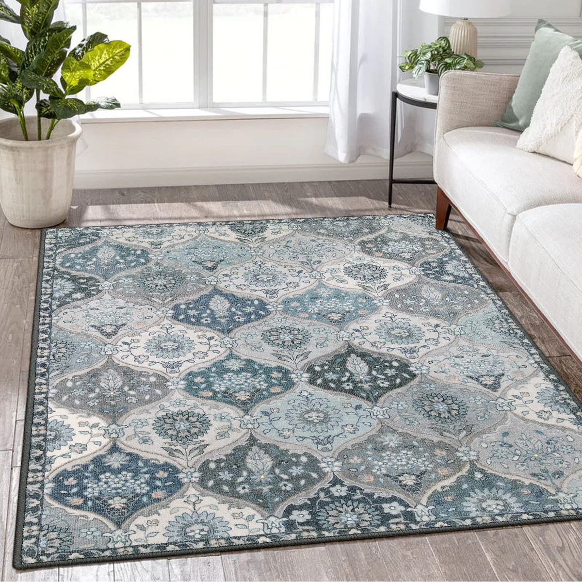 Lahome Moroccan Kitchen Rugs Non Slip Washable, 2x4 Rugs for Entryway