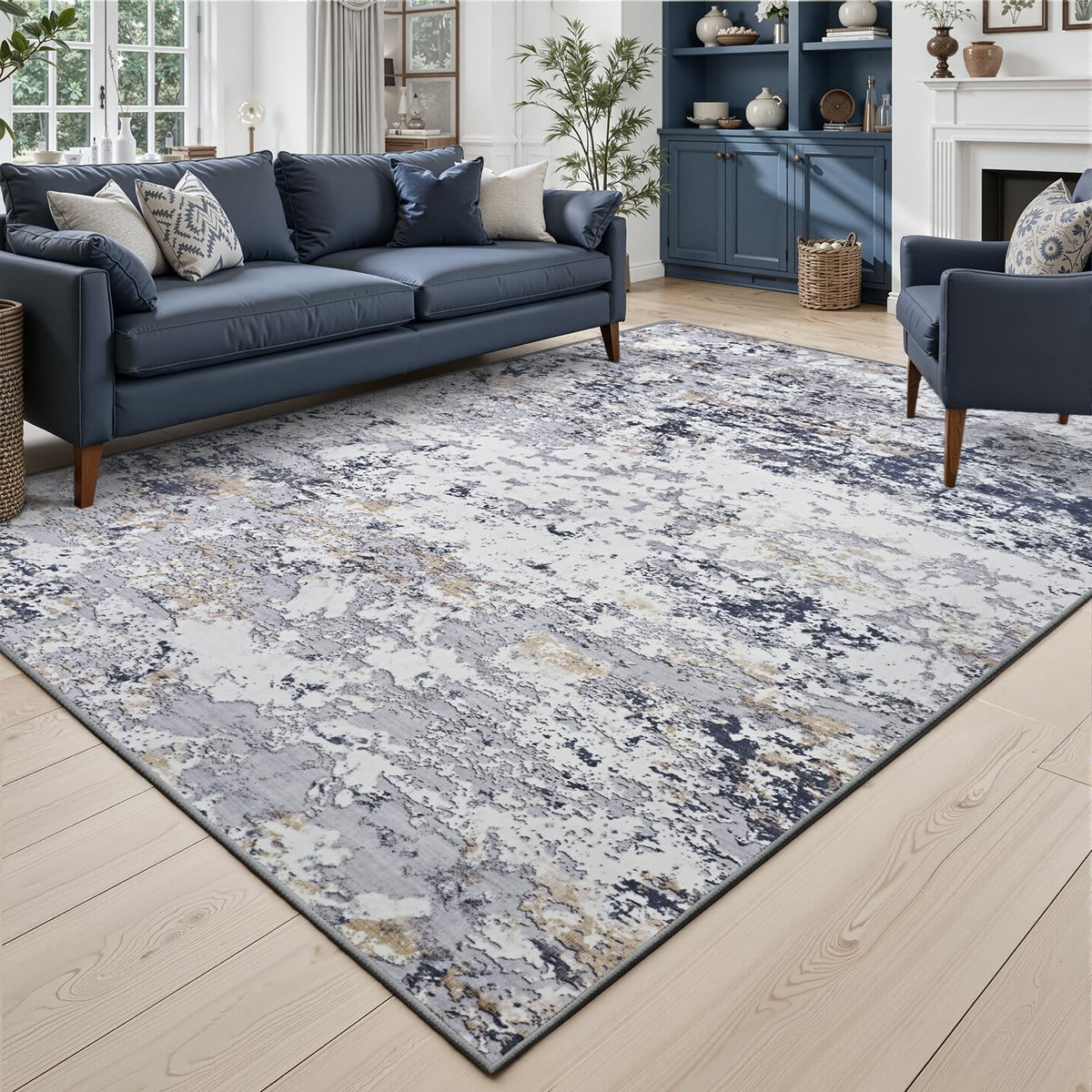 Toneed 4x6 Feet Washable Area Rugs for Bedroom Living Room, 48"x72" Grey