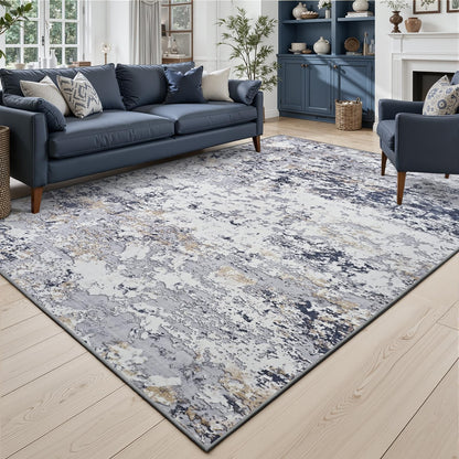 Toneed 4x6 Feet Washable Area Rugs for Bedroom Living Room, 48"x72" Grey