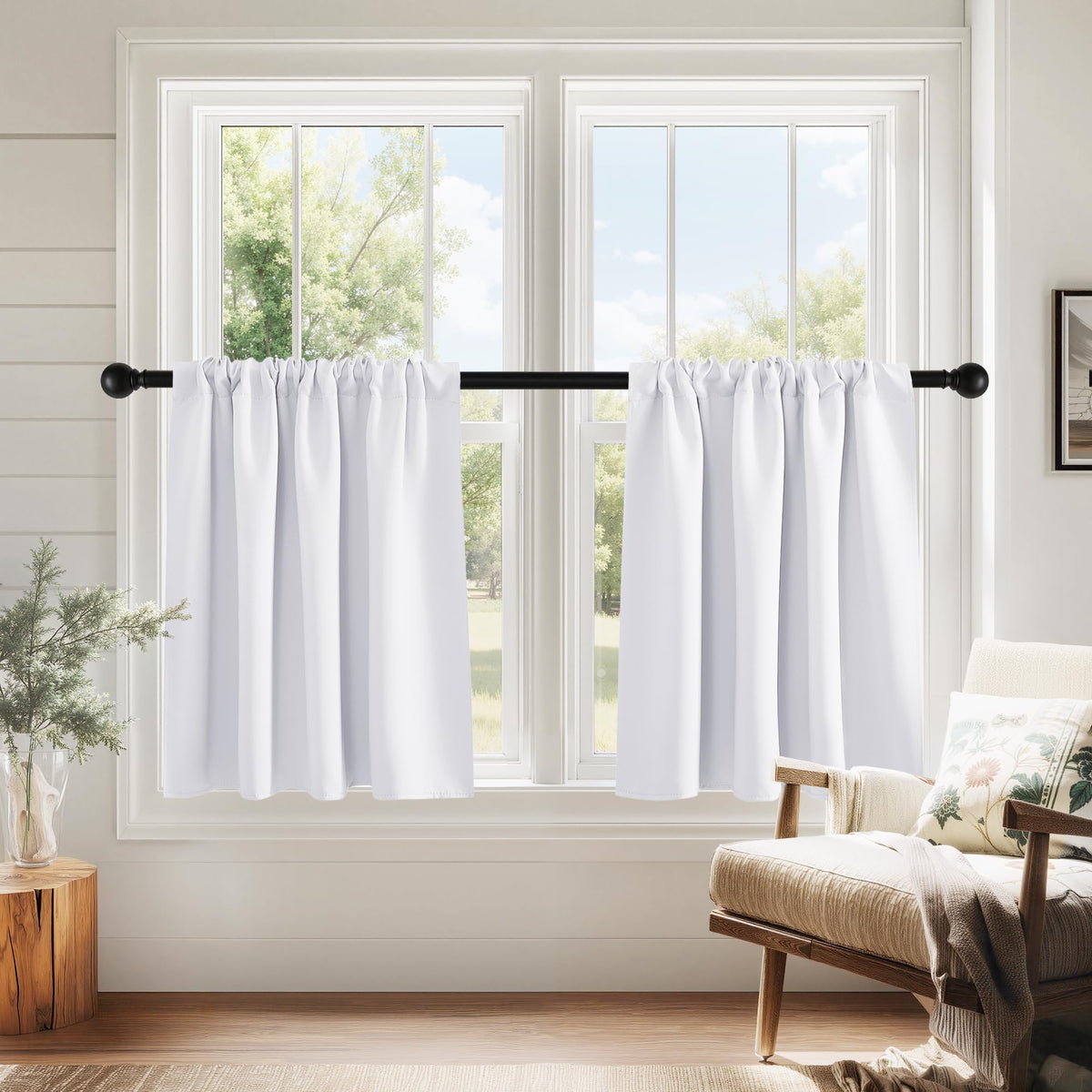 PONY DANCE Black Out Curtains 72 inch Long, Black, 2 Panels