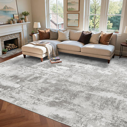 6x9 Ft Abstract Washable Area Rugs for Living Room Blue