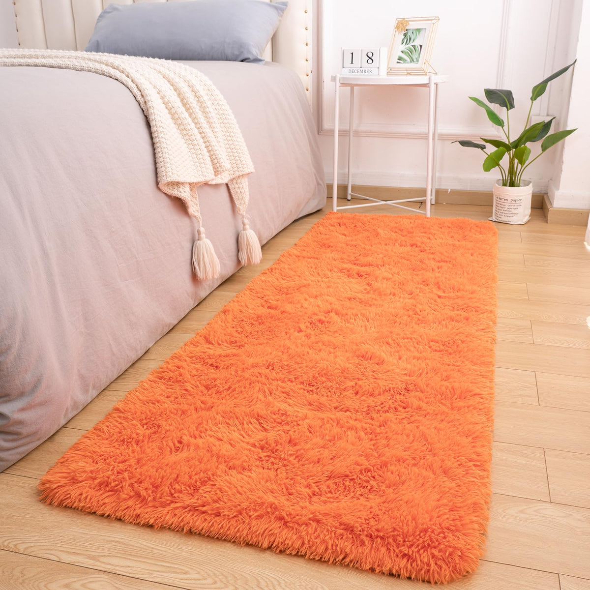 Softlife Rugs for Bedroom 4x5.3 Feet Purple Area Rug for Living Room Super Soft Shaggy Rugs for Dorm Fluffy Fuzzy Carpets Long Plush Bedside Rug Nursery Girls Boys Kids Room Home Christmas Decoration