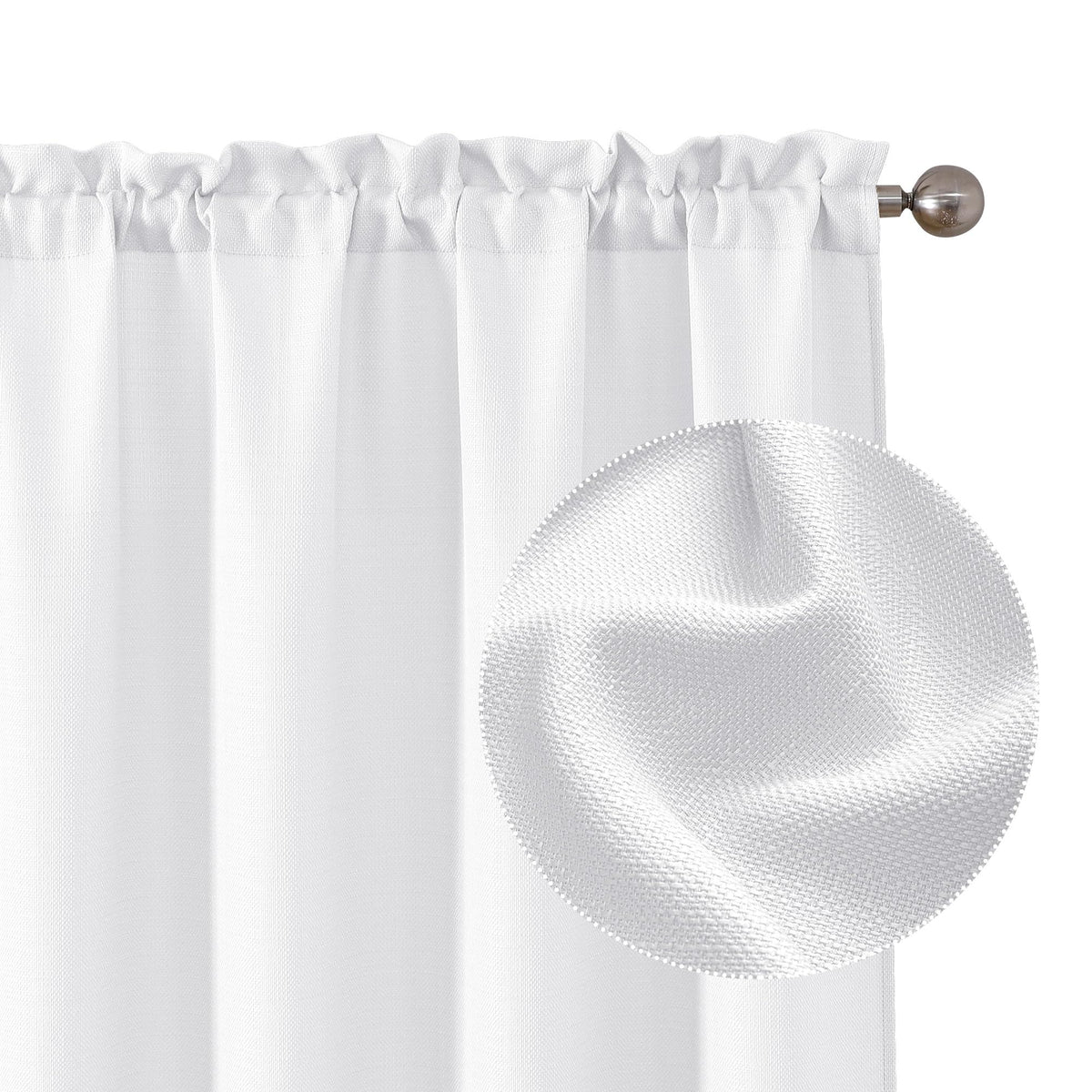 Chyhomenyc White Curtains 84 Inch Length 2 Panels 40Wx84L inches