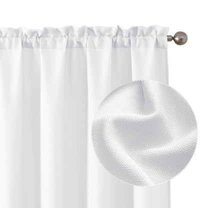 Chyhomenyc White Curtains 84 Inch Length 2 Panels 40Wx84L inches