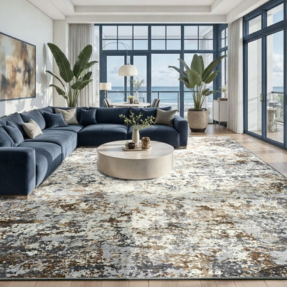 Toneed 4x6 Feet Washable Area Rugs for Bedroom Living Room, 48"x72" Grey