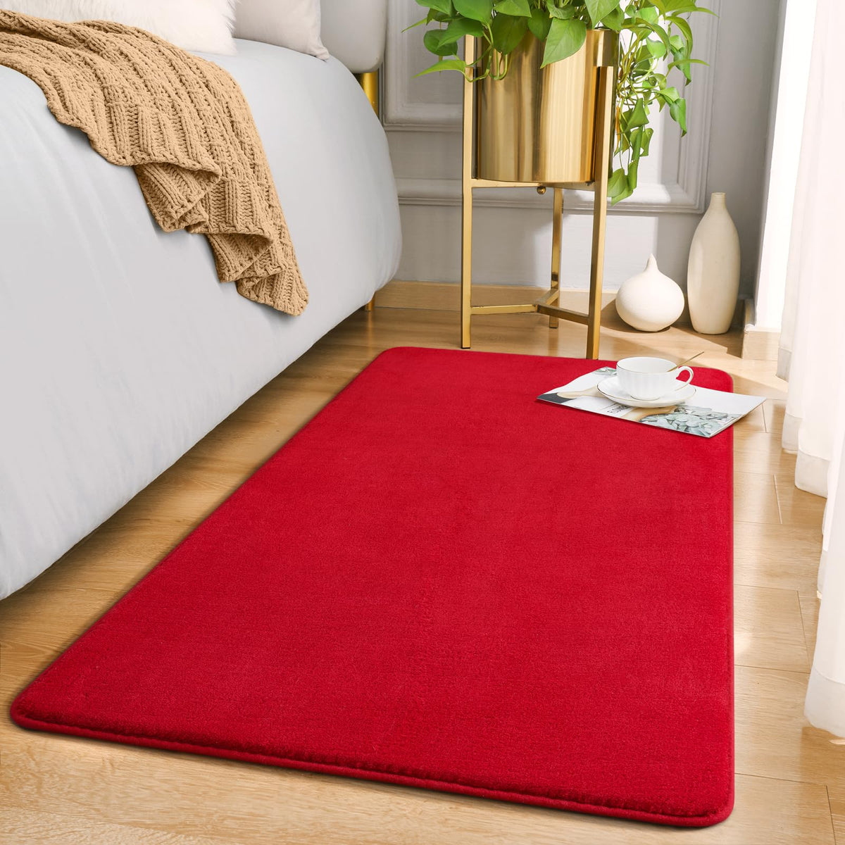 Amearea Modern Area Rugs for Bedroom Living Room, 4x6 Blue Memory Foam Rug