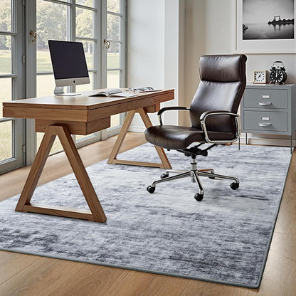 Toneed 4x6 Feet Washable Area Rugs for Bedroom Living Room, 48"x72" Grey