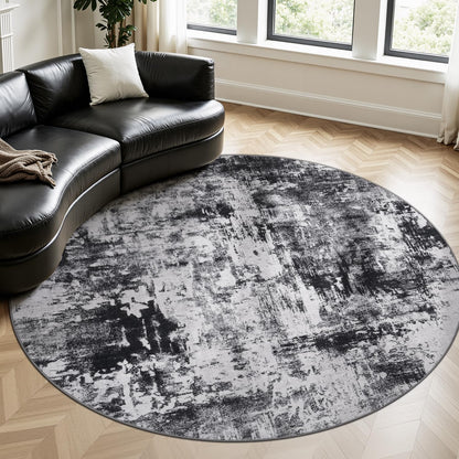 Rugflix 8x10 Area Rug for Living Room, Washable Navy Blue Dark Black Carpet