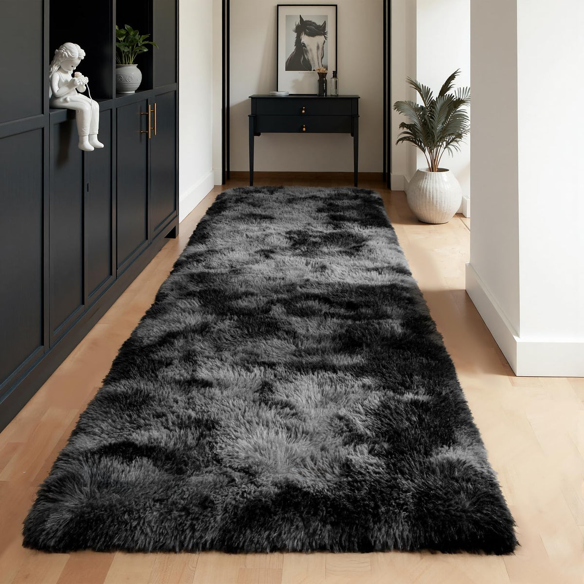 Zentavio 5x8 Area Rugs for Bedroom Fluffy Rugs for Living Room Carpet Large Fuzzy Soft Shag Aesthetic Plush High Pile Gray Throw Rug for Nursery Kids Room Dorm Waved Grey