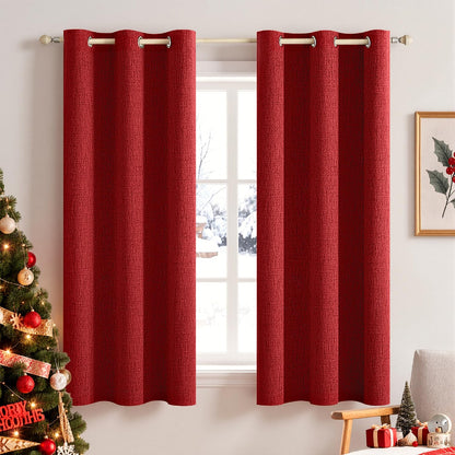 MIULEE 100% Blackout Linen Curtains for Bedroom 52x84 Inches Natural Beige