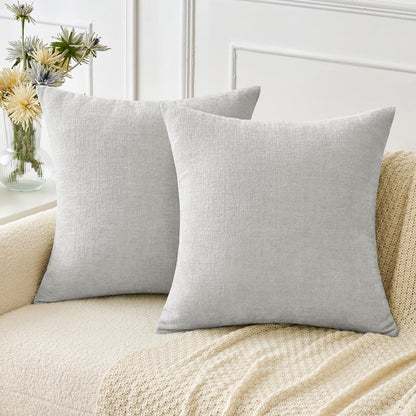 MIULEE Soft Chenille Throw Pillow Covers Sage Green 18x18 Inch Pack of 2