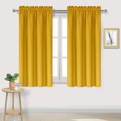 DWCN Blackout Curtains for Bedroom Living Room 42 x 63 Inch Long Black