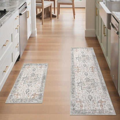 GENIMO 8x10 Washable Area Rugs for Living Room, Non Slip, Taupe Brown