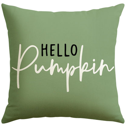 Artscope Hello Pumpkin Beige Lumbar Throw Pillow Cover 12x20 Inch Fall Decoration Cushion Cover Thanksgiving Farmhouse Pillow Case for Home Sofa Couch Decor