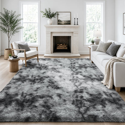 Ophanie Area Rugs for Living Room Bedroom, Washable Non-Slip Fluffy Soft Grey Shag Carpet, Indoor Floor Gray 4x6 Fuzzy Shaggy Living Room Plush Rug for Kids Home Dorm Decor Aesthetic