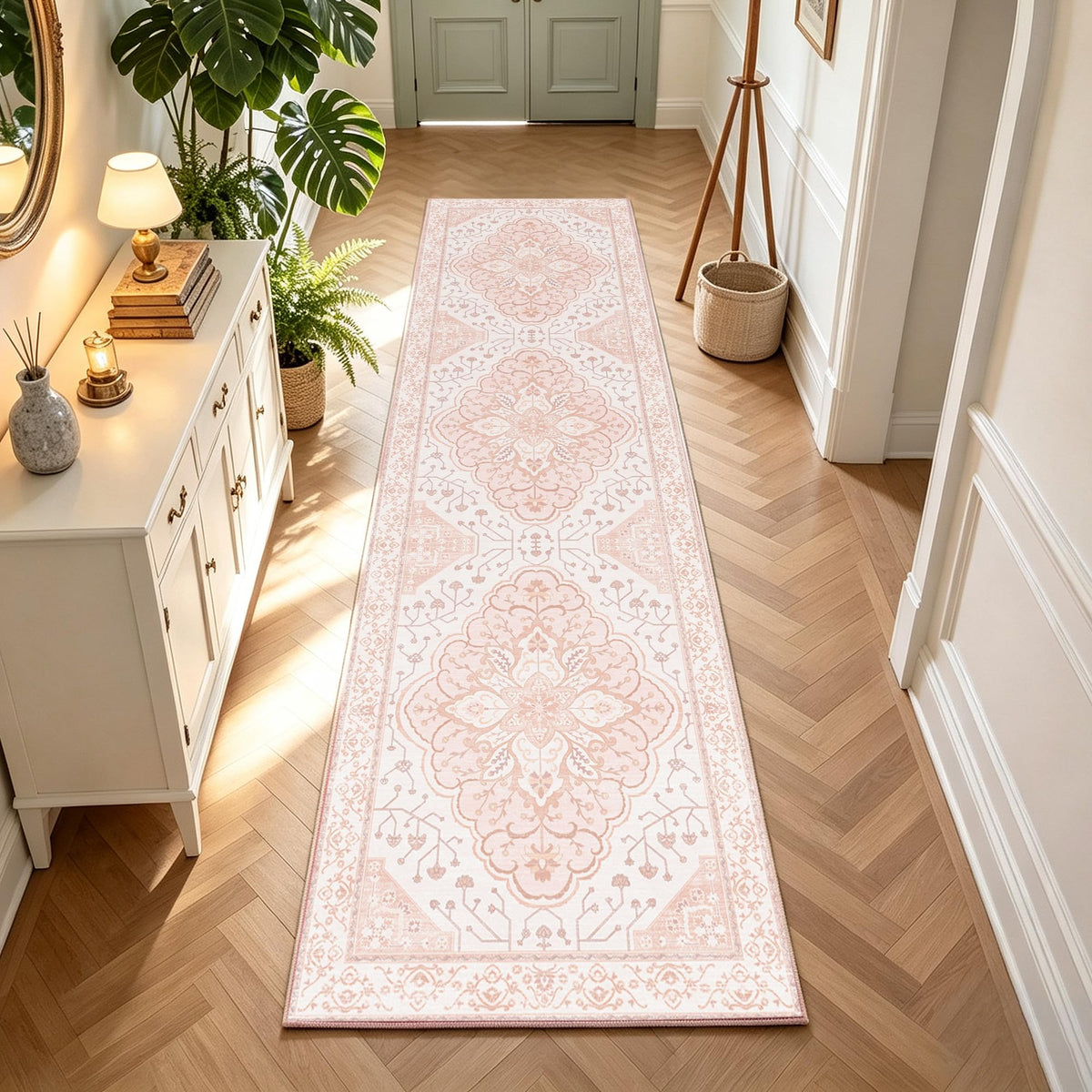 YARNSCAPE 5' x 7' Machine Washable Area Rug, Non-Slip Low-Pile Carpet