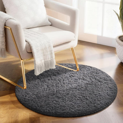 Ophanie Area Rugs for Living Room Bedroom, Washable Non-Slip Fluffy Soft Grey Shag Carpet, Indoor Floor Gray 4x6 Fuzzy Shaggy Living Room Plush Rug for Kids Home Dorm Decor Aesthetic
